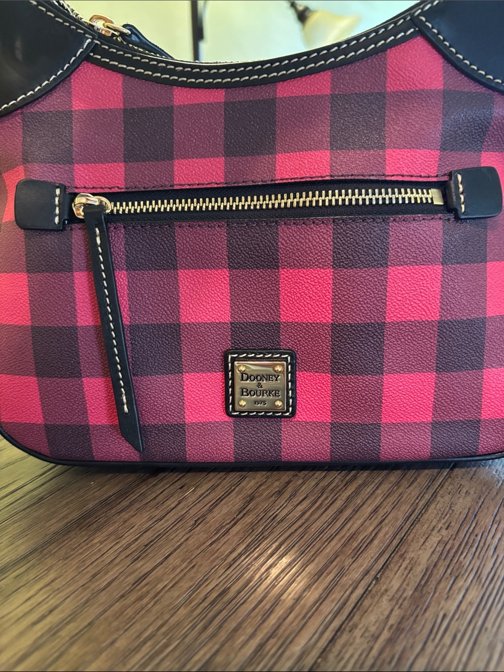 Dooney & Bourke Red and Black Plaid Shoulder Bag - Picture 3 of 6